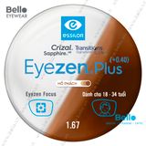  Tròng Kính Chống Mỏi Đổi Màu Essilor Eyezen Plus Gen 8 Hổ Phách cho người 18 đến 34 tuổi 