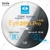  Tròng Kính Chống Mỏi Đổi Màu Essilor Eyezen Pro Gen 8 Xám Khói cho người 35 đến 39 tuổi 