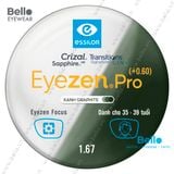  Tròng Kính Chống Mỏi Đổi Màu Essilor Eyezen Pro Gen 8 Xanh Lá cho người 35 đến 39 tuổi 