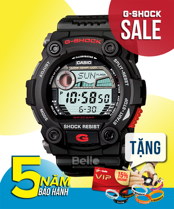  [Pin Miễn Phí Trọn Đời] G-7900-1 - Đồng hồ G-Shock Nam - Tem Vàng Chống Giả 