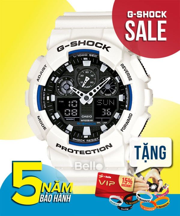  [Pin Miễn Phí Trọn Đời] GA-100B-7A - Đồng hồ G-Shock Nam - Tem Vàng Chống Giả 