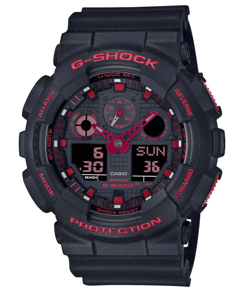  [Pin Miễn Phí Trọn Đời] GA-100BNR-1ADR - Đồng hồ G-Shock Nam - Tem Vàng Chống Giả 