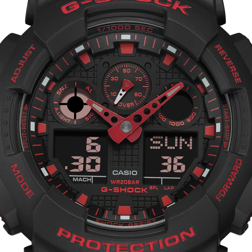  [Pin Miễn Phí Trọn Đời] GA-100BNR-1ADR - Đồng hồ G-Shock Nam - Tem Vàng Chống Giả 