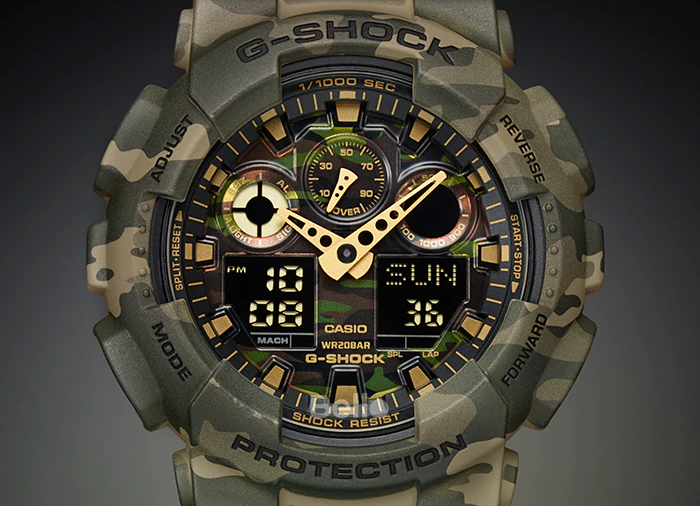  [Pin Miễn Phí Trọn Đời] GA-100CM-5A - Đồng hồ G-Shock Nam - Tem Vàng Chống Giả 