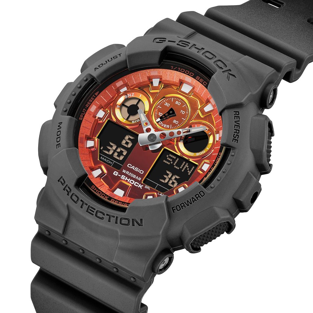  Casio G-Shock GA-100FL-8A - Uy tín từ 2009, Tem vàng chống giả, Bảo hành 5 năm, Pin miễn phí trọn đời 