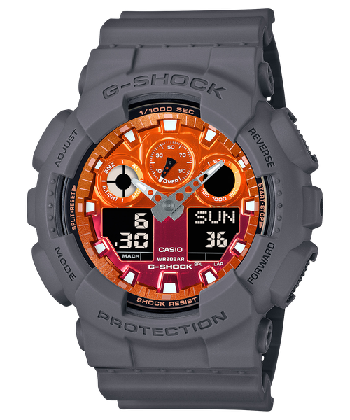  Casio G-Shock GA-100FL-8A - Uy tín từ 2009, Tem vàng chống giả, Bảo hành 5 năm, Pin miễn phí trọn đời 