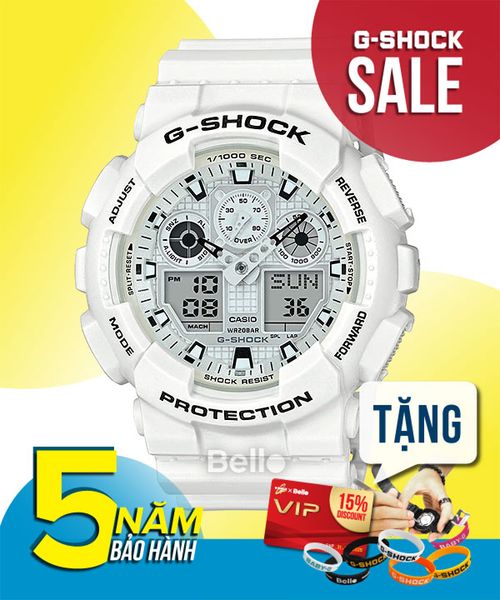  Casio G-Shock GA-100MW-7A - Uy tín từ 2009, Tem vàng chống giả, Bảo hành 5 năm, Pin miễn phí trọn đời 