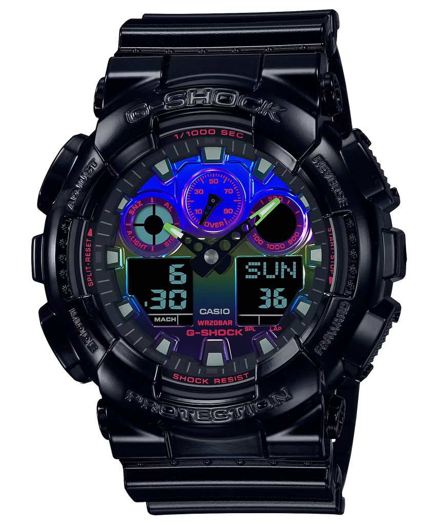  Casio G-Shock GA-100RGB-1ADR - Uy tín từ 2009, Tem vàng chống giả, Bảo hành 5 năm, Pin miễn phí trọn đời 