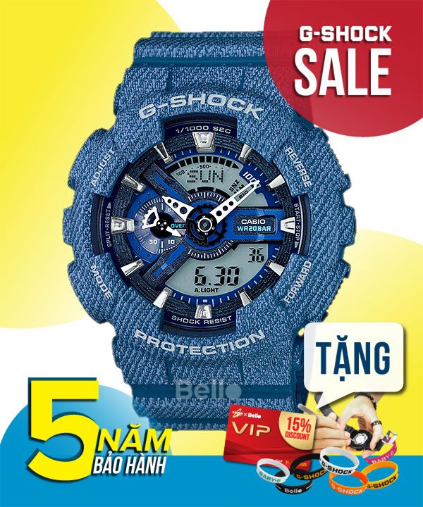  [Pin Miễn Phí Trọn Đời] GA-110DC-2A - Đồng hồ G-Shock Nam - Tem Vàng Chống Giả 