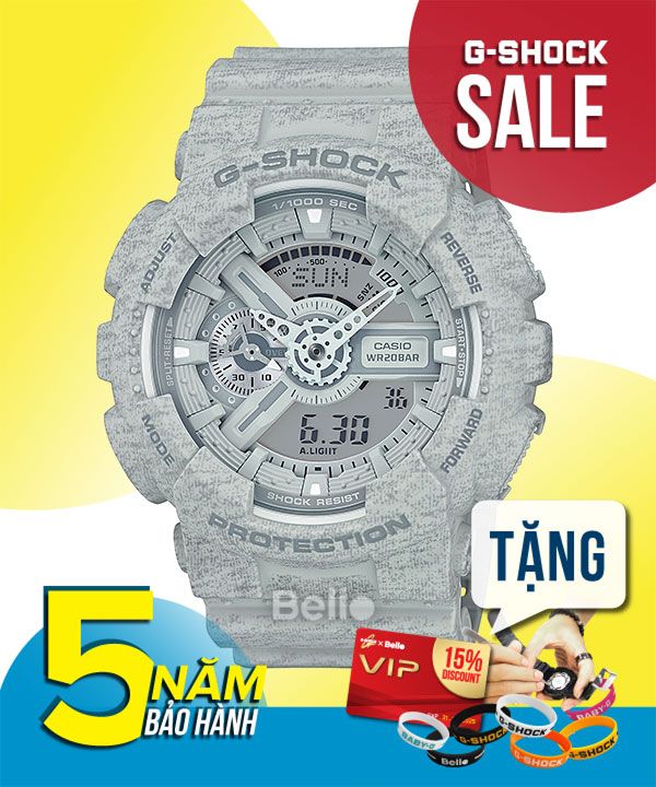  [Pin Miễn Phí Trọn Đời] GA-110HT-8A - Đồng hồ G-Shock Nam - Tem Vàng Chống Giả 