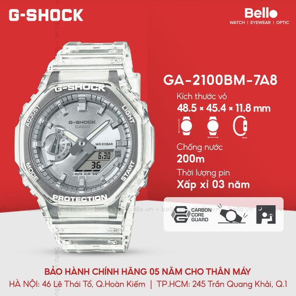  Casio G-Shock GA-2100BM-7A8 - Uy tín từ 2009, Tem vàng chống giả, Bảo hành 5 năm, Pin miễn phí trọn đời 