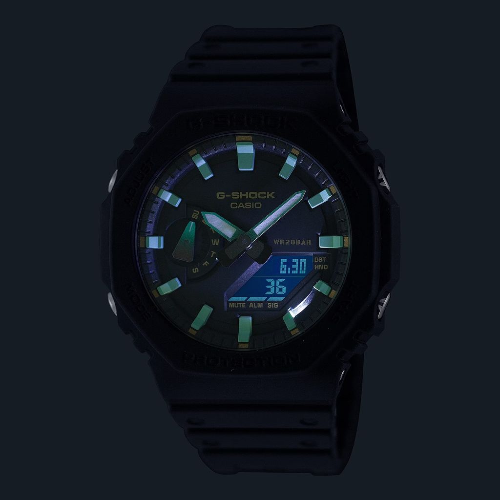  [Pin Miễn Phí Trọn Đời] GA-2100RC-1A - Đồng hồ G-Shock Nam - Tem Vàng Chống Giả 