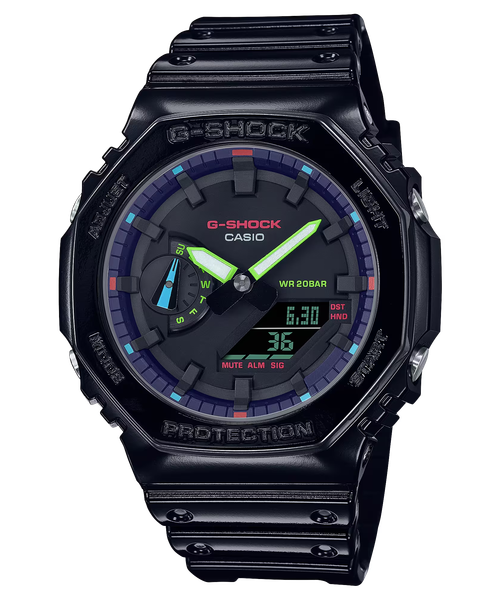  Casio G-Shock GA-2100RGB-1ADR - Uy tín từ 2009, Tem vàng chống giả, Bảo hành 5 năm, Pin miễn phí trọn đời 
