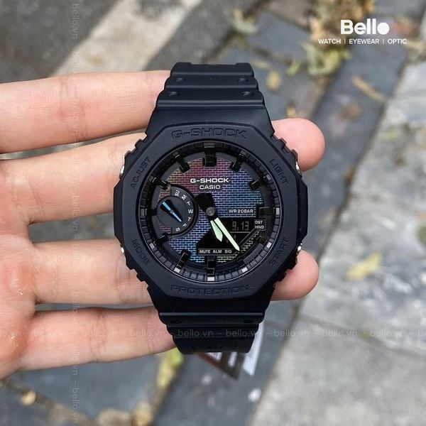  Casio G-Shock GA-2100RW-1A - Uy tín từ 2009, Tem vàng chống giả, Bảo hành 5 năm, Pin miễn phí trọn đời 