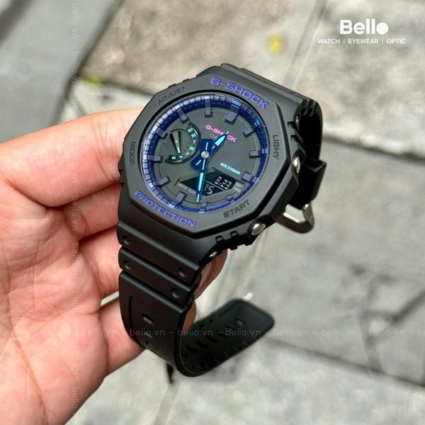  Casio G-Shock GA-2100VB-1A - Uy tín từ 2009, Tem vàng chống giả, Bảo hành 5 năm, Pin miễn phí trọn đời 