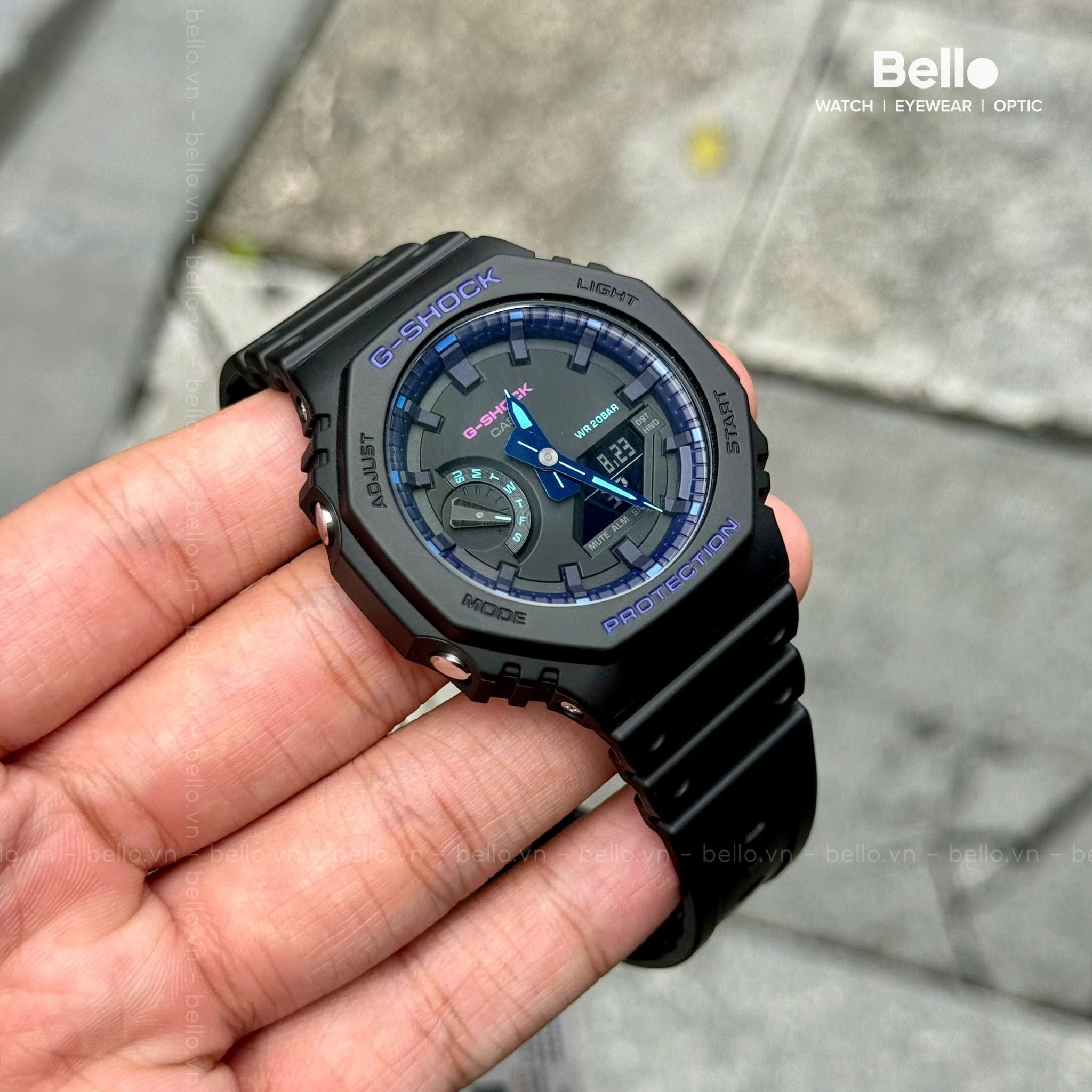 Casio G-Shock GA-2100VB-1A - Uy tín từ 2009, Tem vàng chống giả
