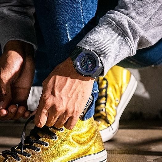  Casio G-Shock GA-2100VB-1A - Uy tín từ 2009, Tem vàng chống giả, Bảo hành 5 năm, Pin miễn phí trọn đời 
