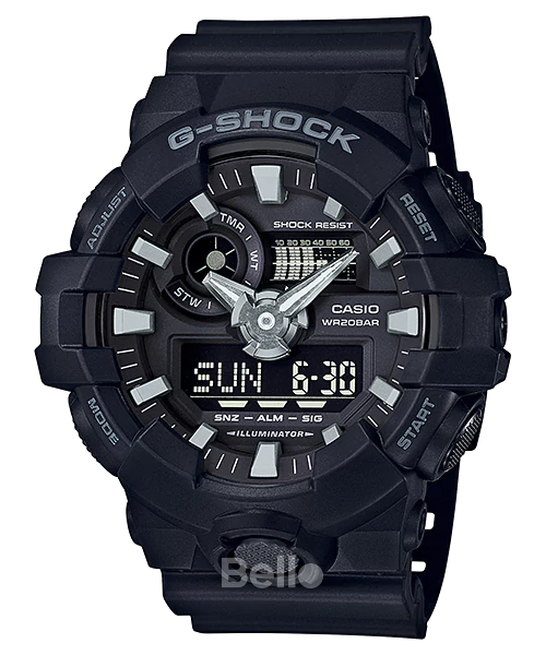  [Pin Miễn Phí Trọn Đời] GA-700-1B - Đồng hồ G-Shock Nam - Tem Vàng Chống Giả 