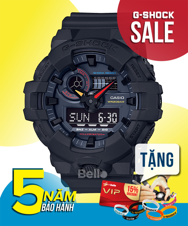  [Pin Miễn Phí Trọn Đời] GA-700BMC-1A - Đồng hồ G-Shock Nam - Tem Vàng Chống Giả 