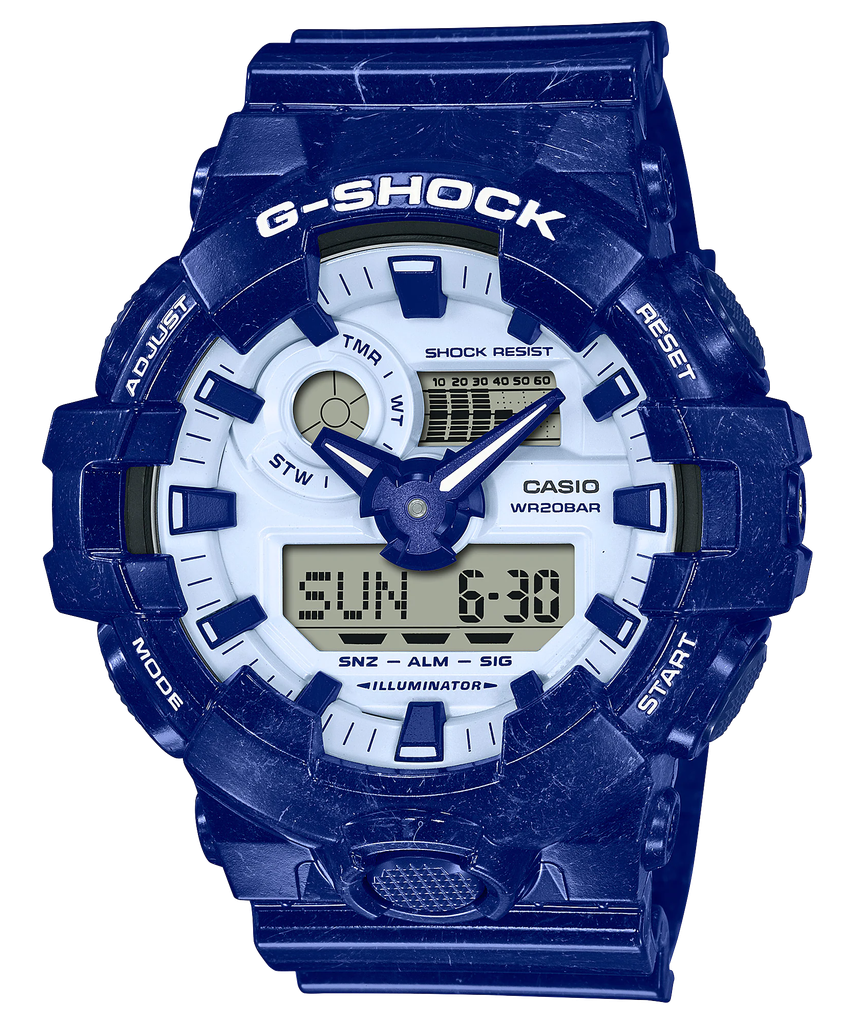  [Pin Miễn Phí Trọn Đời] GA-700BWP-2ADR - Đồng hồ G-Shock Nam - Tem Vàng Chống Giả 