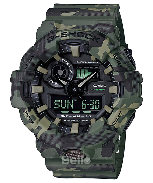  [Pin Miễn Phí Trọn Đời] GA-700CM-3A - Đồng hồ G-Shock Nam - Tem Vàng Chống Giả 