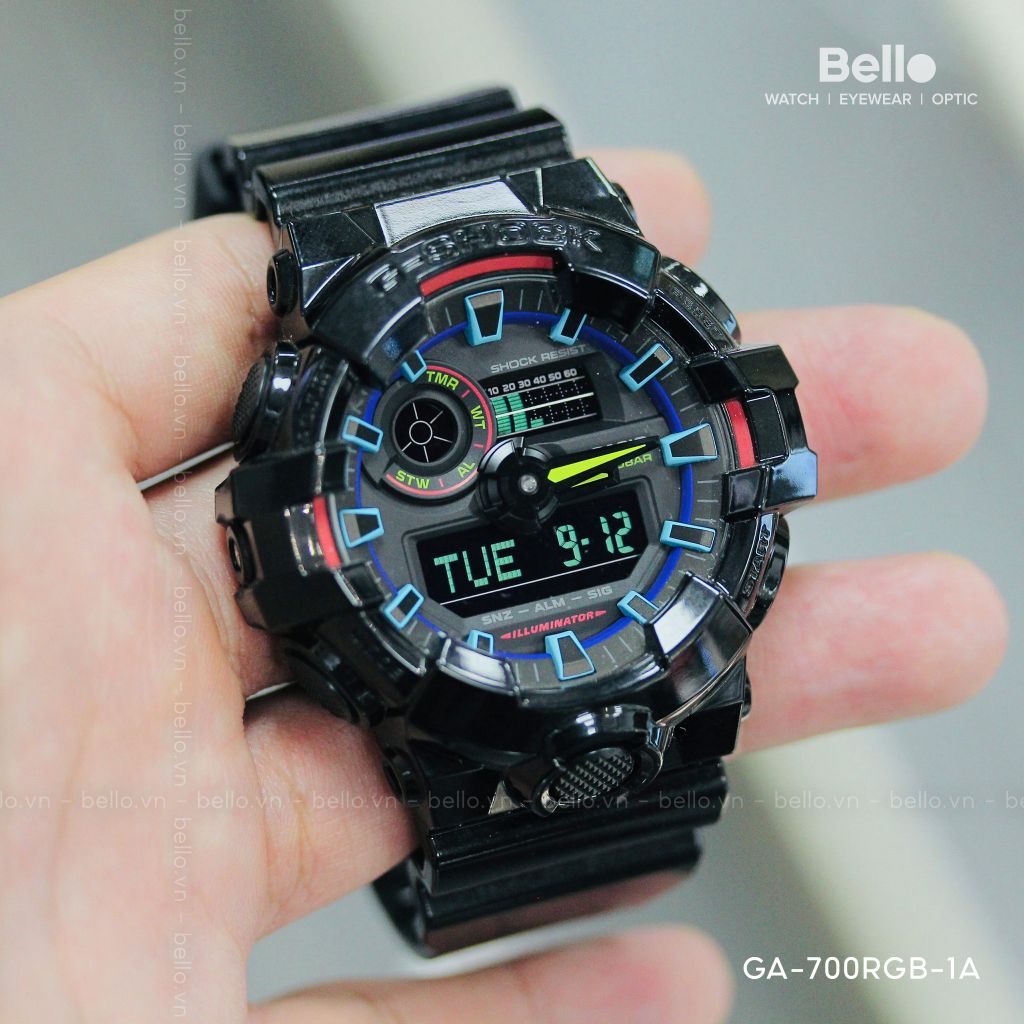  Casio G-Shock GA-700RGB-1ADR - Uy tín từ 2009, Tem vàng chống giả, Bảo hành 5 năm, Pin miễn phí trọn đời 