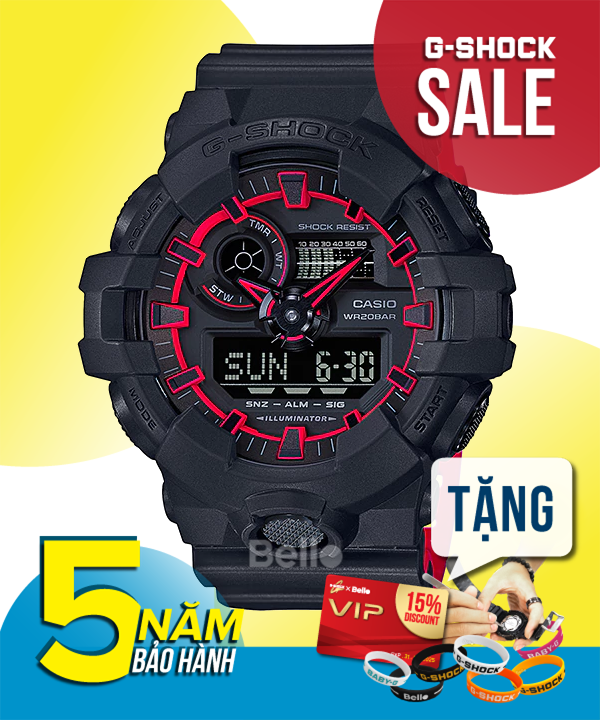  [Pin Miễn Phí Trọn Đời] GA-700SE-1A4 - Đồng hồ G-Shock Nam - Tem Vàng Chống Giả 