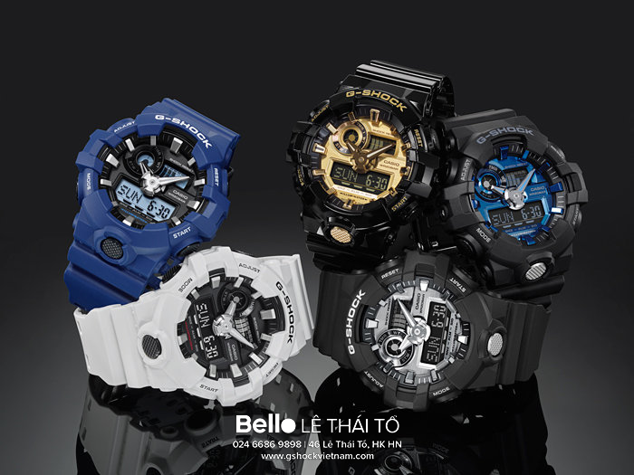  [Pin Miễn Phí Trọn Đời] GA-700-7A - Đồng hồ G-Shock Nam - Tem Vàng Chống Giả 