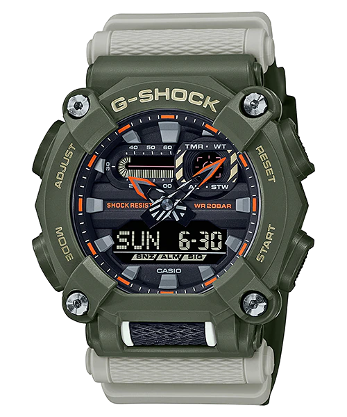  [Pin Miễn Phí Trọn Đời] GA-900HC-3ADR - Đồng hồ G-Shock Nam - Tem Vàng Chống Giả 