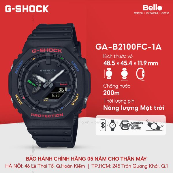  Casio G-Shock GA-B2100FC-1ADR - Uy tín từ 2009, Tem vàng chống giả, Bảo hành 5 năm, Pin miễn phí trọn đời 