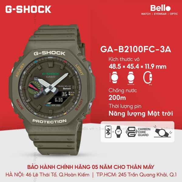  Casio G-Shock GA-B2100FC-3ADR - Uy tín từ 2009, Tem vàng chống giả, Bảo hành 5 năm, Pin miễn phí trọn đời 