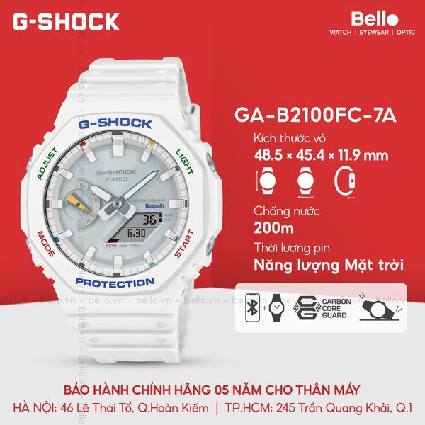  Casio G-Shock GA-B2100FC-7ADR - Uy tín từ 2009, Tem vàng chống giả, Bảo hành 5 năm, Pin miễn phí trọn đời 