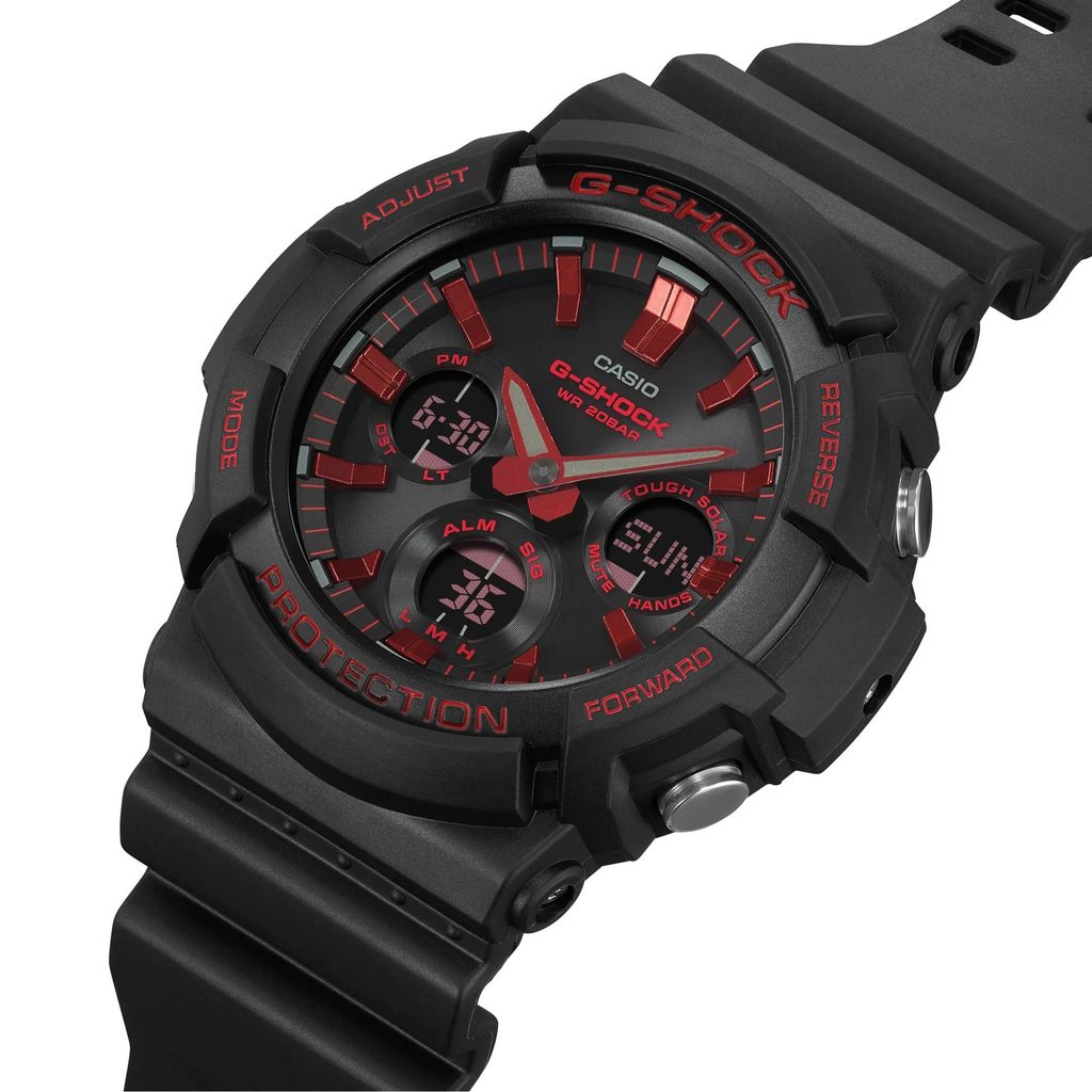  [Pin Miễn Phí Trọn Đời] GAS-100BNR-1ADR - Đồng hồ G-Shock Nam - Tem Vàng Chống Giả 