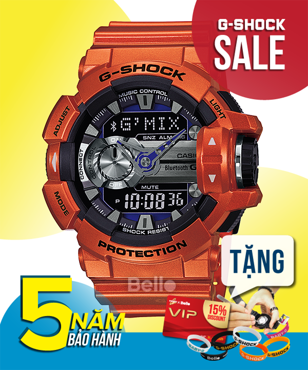  [Pin Miễn Phí Trọn Đời] GBA-400-4B - Đồng hồ G-Shock Nam - Tem Vàng Chống Giả 