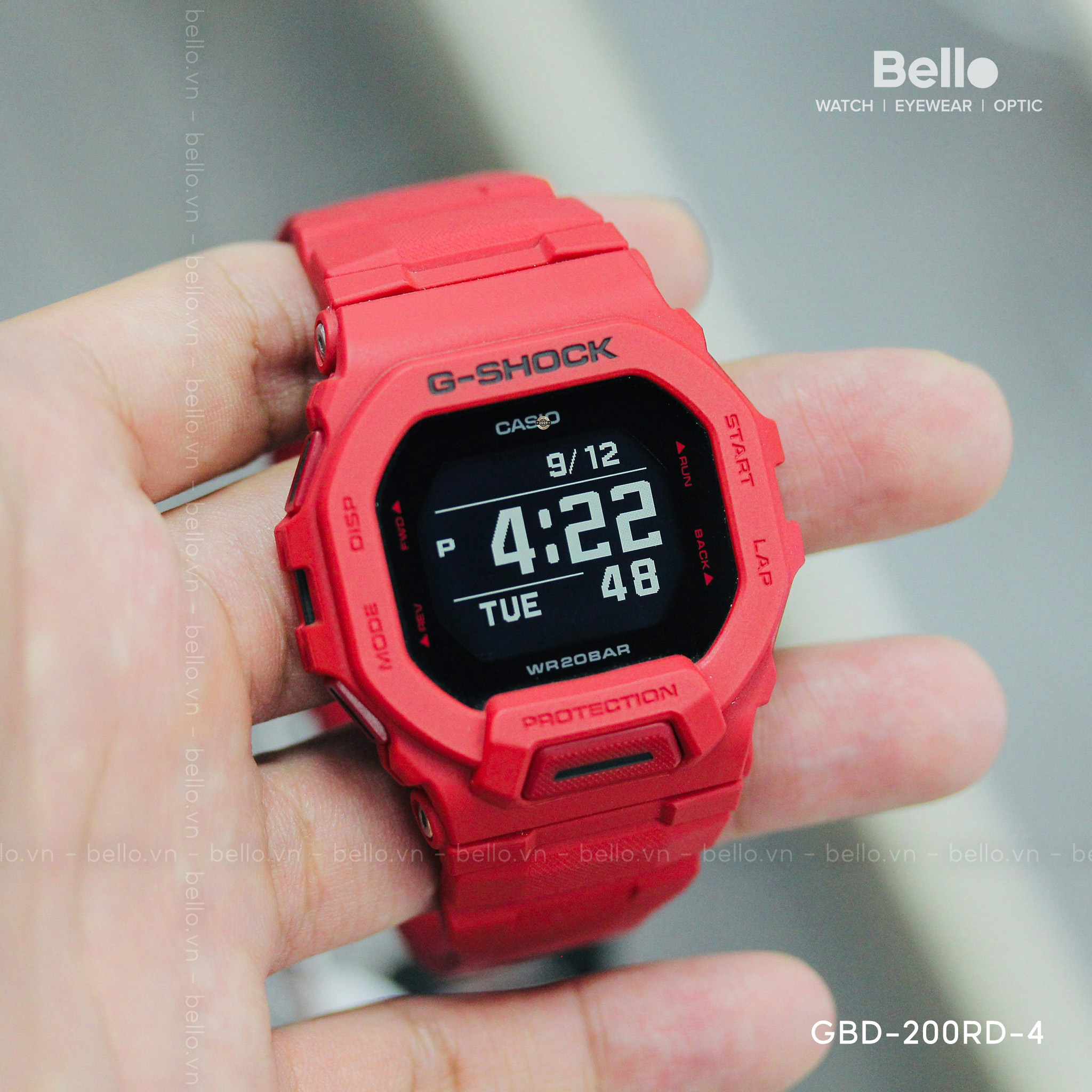 Casio G-Shock GBD-200RD-4 - Uy tín từ 2009, Tem vàng chống giả