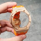  Dây vỏ thế hệ 4 G-Shock GA-2100 vỏ AP vàng hồng - dây nhựa cam 