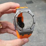  Dây vỏ thế hệ 4 G-Shock GA-2100 vỏ AP xám - dây nhựa cam 