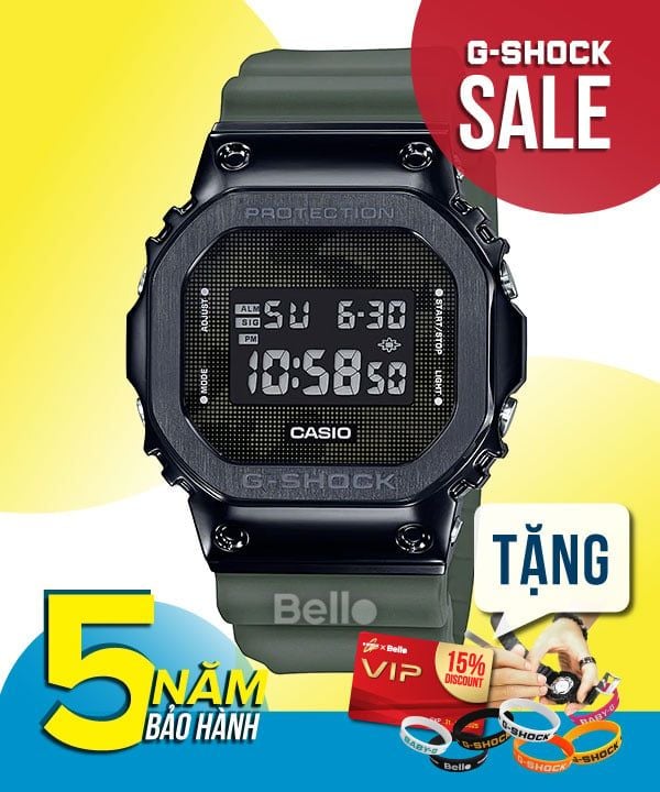  [Pin Miễn Phí Trọn Đời] GM-5600B-3 - Đồng hồ G-Shock Nam - Tem Vàng Chống Giả 