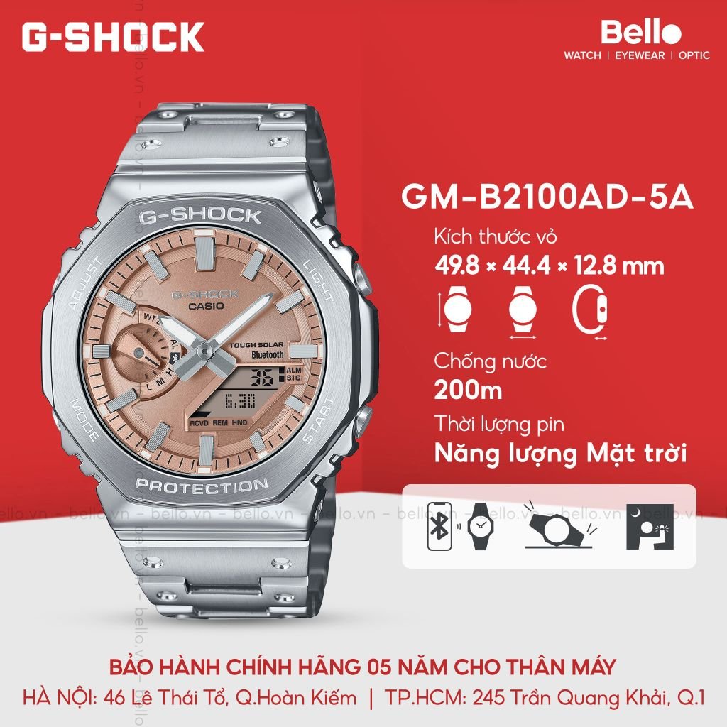  [LIMITED] Casio G-Shock GM-B2100AD-5A - Uy tín từ 2009, Tem vàng chống giả, Bảo hành 5 năm, Pin miễn phí trọn đời 