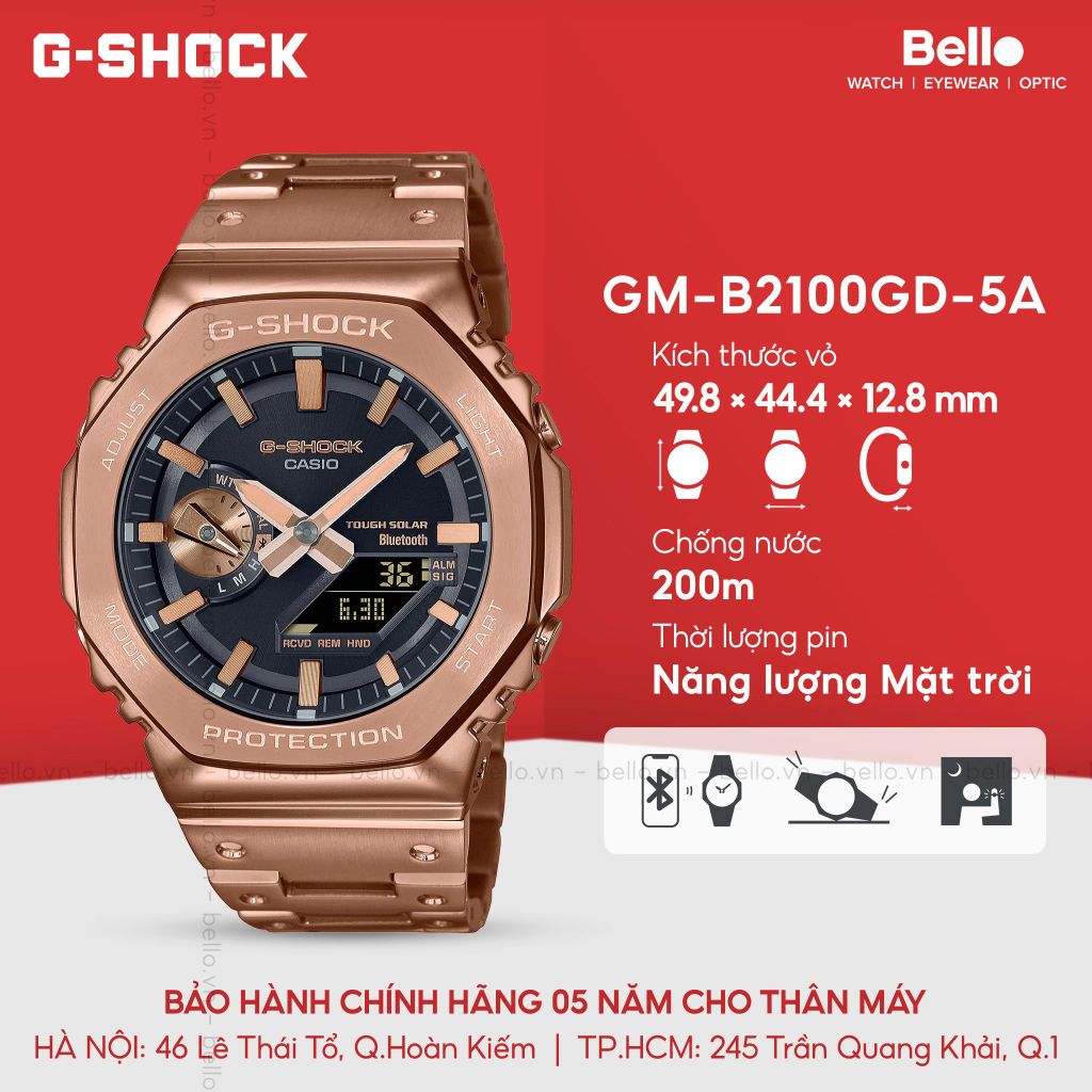  Casio G-Shock GM-B2100GD-5A - Uy tín từ 2009, Tem vàng chống giả, Bảo hành 5 năm, Pin miễn phí trọn đời 