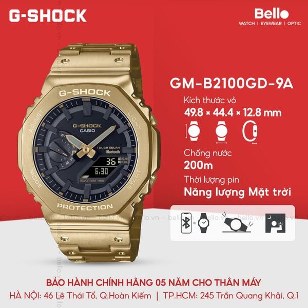  Casio G-Shock GM-B2100GD-9A - Uy tín từ 2009, Tem vàng chống giả, Bảo hành 5 năm, Pin miễn phí trọn đời 