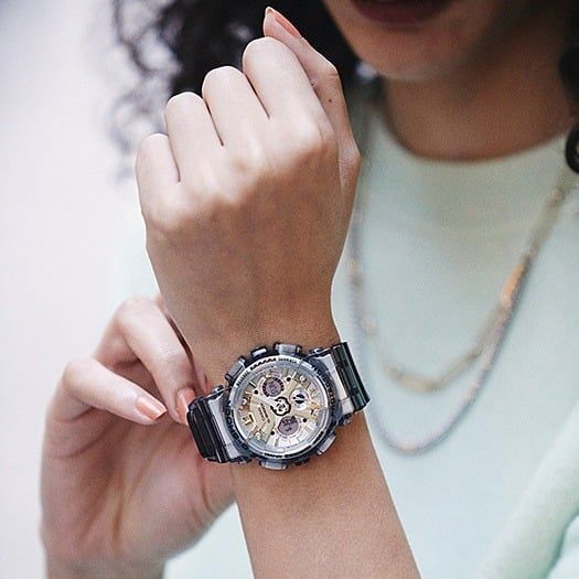  [Pin Miễn Phí Trọn Đời] GMA-S120GS-8ADR - Đồng hồ G-Shock Nữ - Tem Vàng Chống Giả 