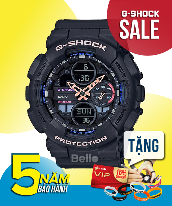  [Pin Miễn Phí Trọn Đời] GMA-S140-1ADR - Đồng hồ G-Shock Nữ - Tem Vàng Chống Giả 