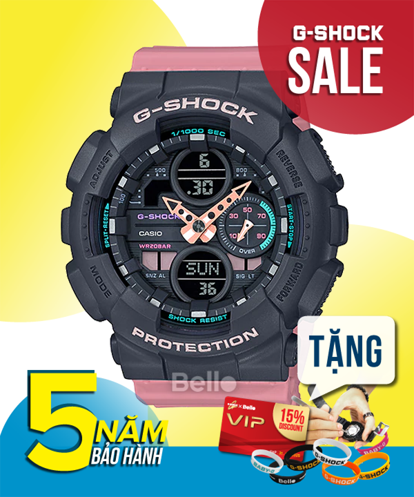  [Pin Miễn Phí Trọn Đời] GMA-S140-4ADR - Đồng hồ G-Shock Nữ - Tem Vàng Chống Giả 