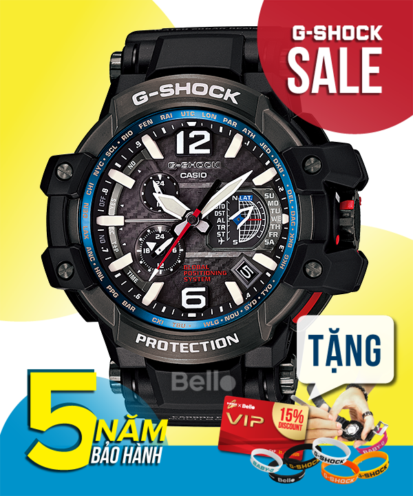  Casio G-Shock GPW-1000-1A - Uy tín từ 2009, Tem vàng chống giả, Bảo hành 5 năm, Pin miễn phí trọn đời 