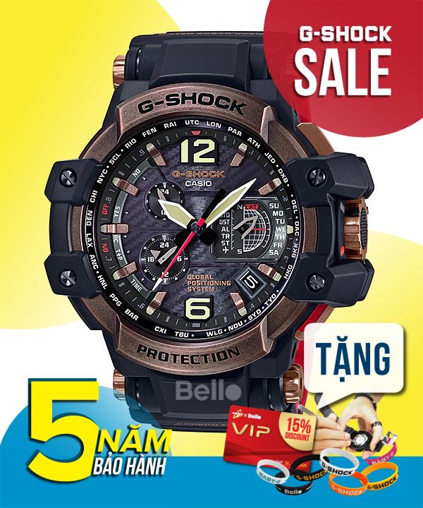  [Pin Miễn Phí Trọn Đời] GPW-1000RG-1A - Đồng hồ G-Shock Nam - Tem Vàng Chống Giả 