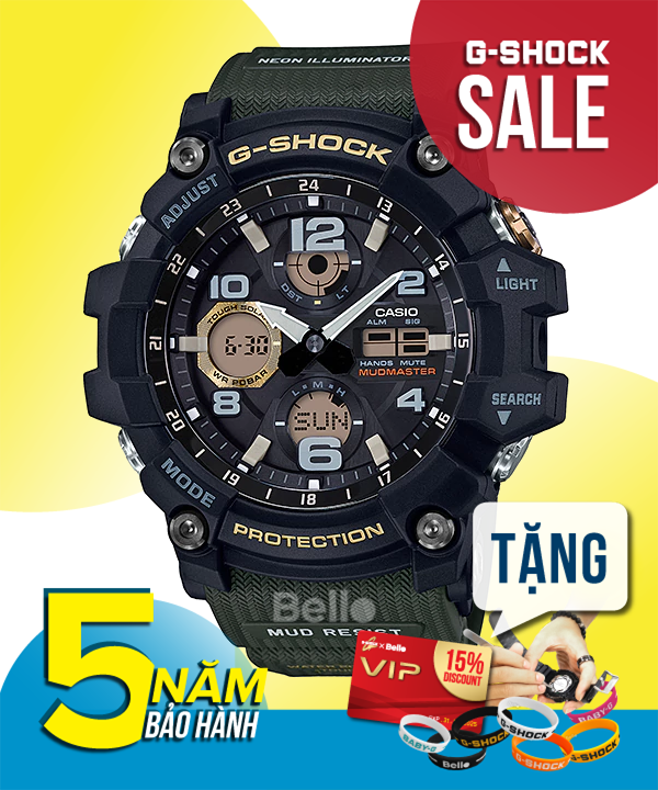  [Pin Miễn Phí Trọn Đời] GSG-100-1A3 - Đồng hồ G-Shock Nam - Tem Vàng Chống Giả 