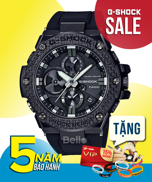  [Pin Miễn Phí Trọn Đời] GST-B100X-1A - Đồng hồ G-Shock Nam - Tem Vàng Chống Giả 