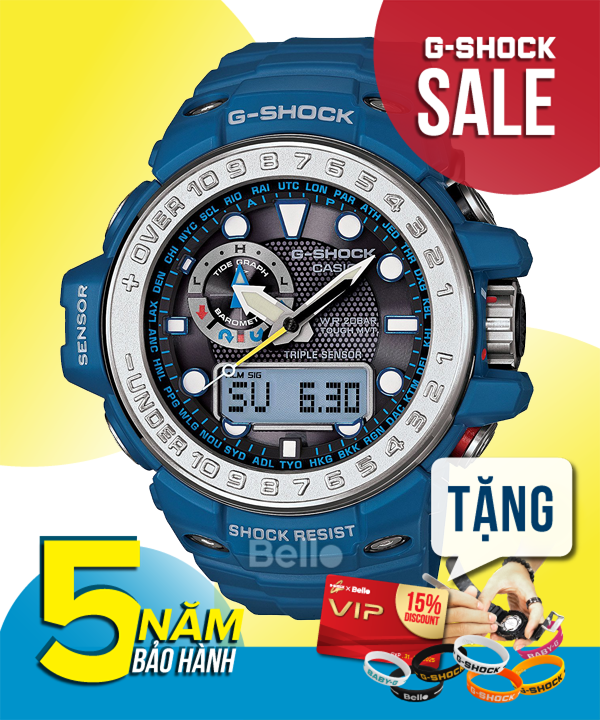  [Pin Miễn Phí Trọn Đời] GWN-1000-2A - Đồng hồ G-Shock Nam - Tem Vàng Chống Giả 