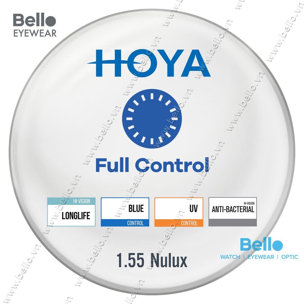  Tròng Kính Chống Ánh Sáng Xanh Hoya Full Control Nulux 